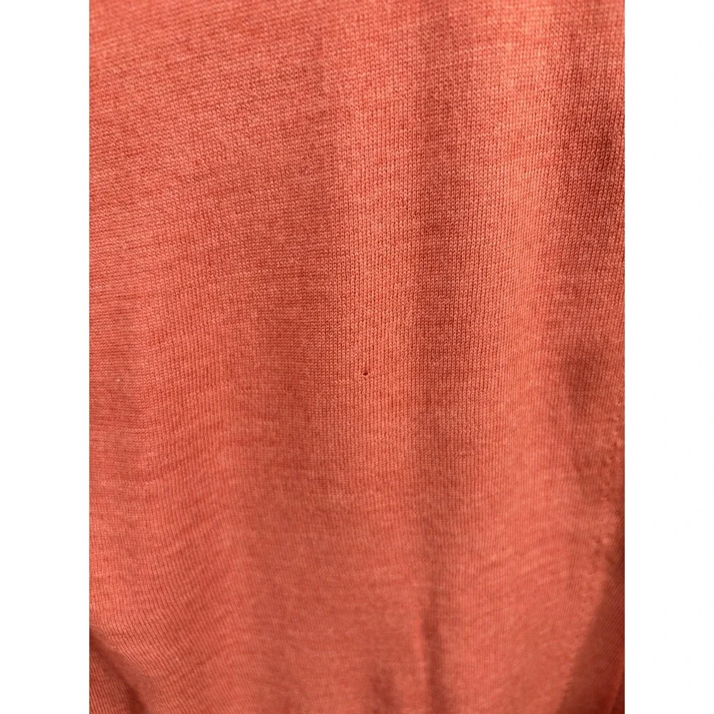 Eileen Fisher Sweater Womens‎ XL Rust Merino Wool V Neck Tunic Pockets Lagenlook